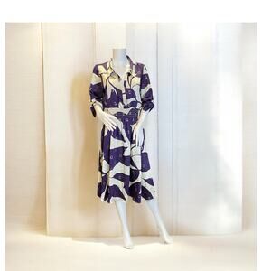 Alex & Parker Women's Dress Size Large Purple White